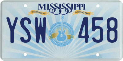 MS license plate YSW458