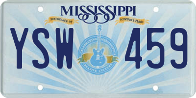 MS license plate YSW459
