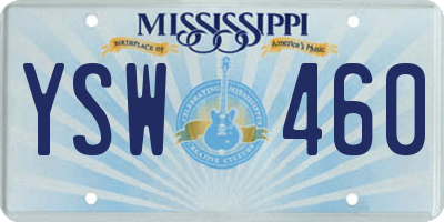 MS license plate YSW460