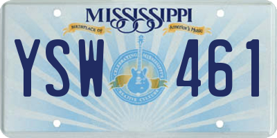 MS license plate YSW461