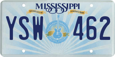MS license plate YSW462