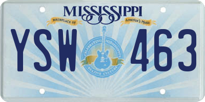 MS license plate YSW463