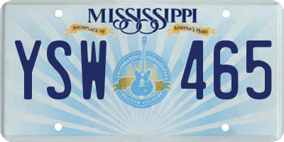 MS license plate YSW465
