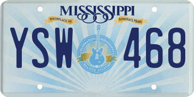 MS license plate YSW468