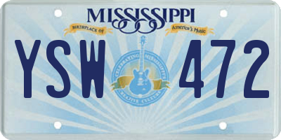 MS license plate YSW472