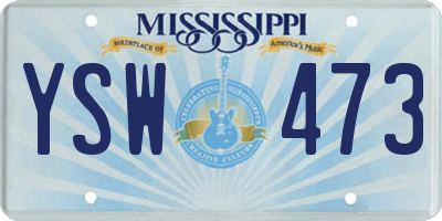 MS license plate YSW473