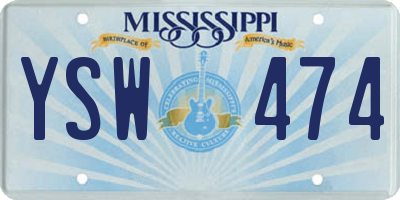 MS license plate YSW474