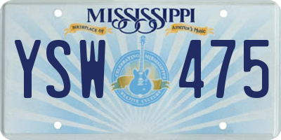 MS license plate YSW475