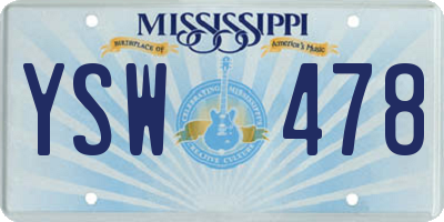 MS license plate YSW478