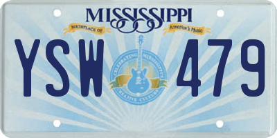 MS license plate YSW479
