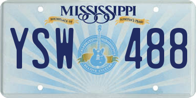 MS license plate YSW488