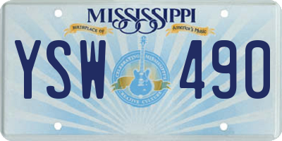 MS license plate YSW490