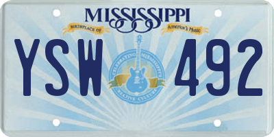 MS license plate YSW492