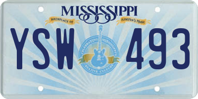 MS license plate YSW493