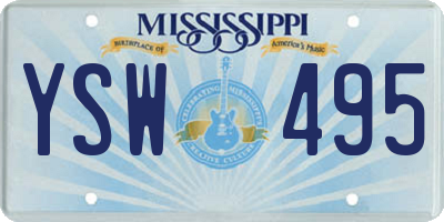 MS license plate YSW495