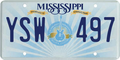 MS license plate YSW497