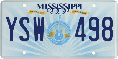 MS license plate YSW498