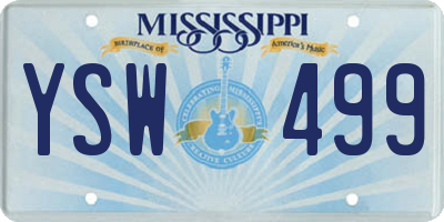 MS license plate YSW499