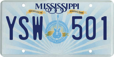 MS license plate YSW501
