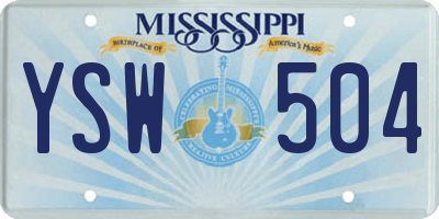 MS license plate YSW504