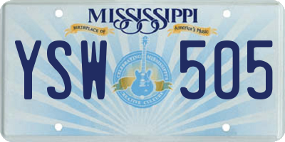 MS license plate YSW505