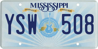 MS license plate YSW508
