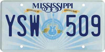 MS license plate YSW509