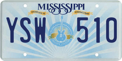 MS license plate YSW510