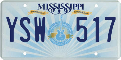 MS license plate YSW517