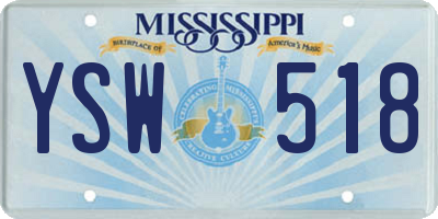 MS license plate YSW518