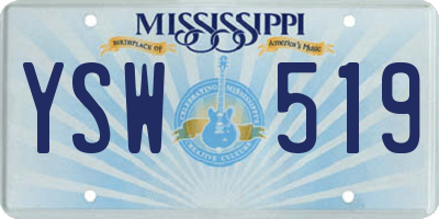 MS license plate YSW519