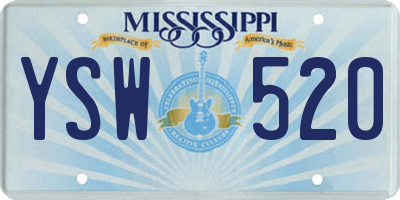MS license plate YSW520