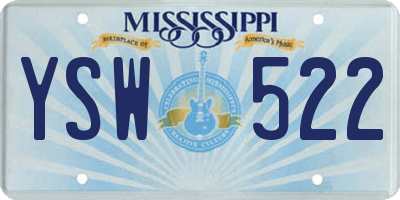 MS license plate YSW522