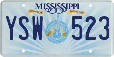 MS license plate YSW523