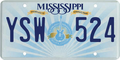 MS license plate YSW524