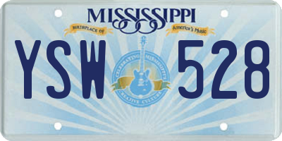 MS license plate YSW528