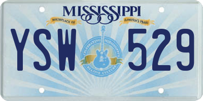 MS license plate YSW529