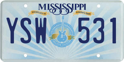 MS license plate YSW531