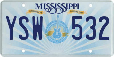 MS license plate YSW532
