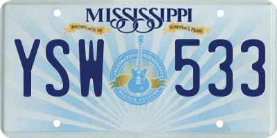 MS license plate YSW533