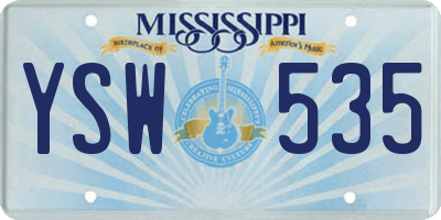 MS license plate YSW535