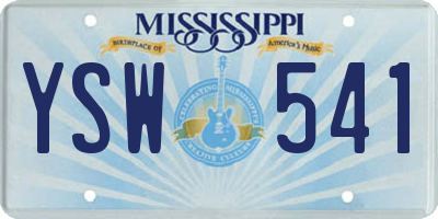 MS license plate YSW541