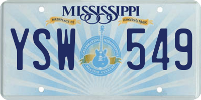 MS license plate YSW549