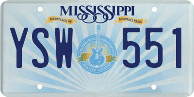 MS license plate YSW551