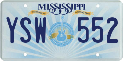 MS license plate YSW552