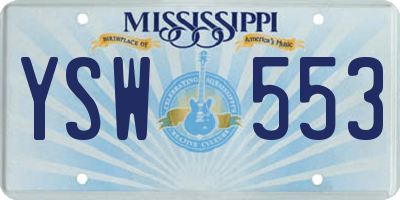 MS license plate YSW553