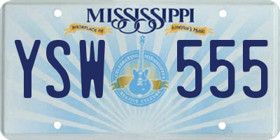 MS license plate YSW555