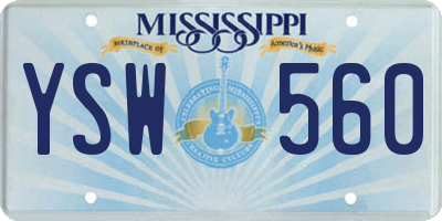 MS license plate YSW560