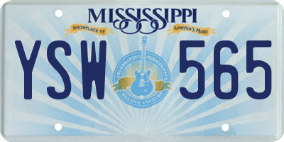 MS license plate YSW565