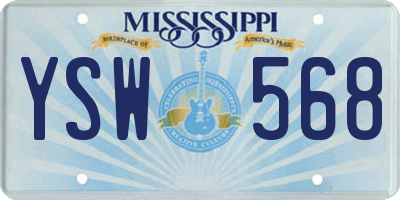 MS license plate YSW568